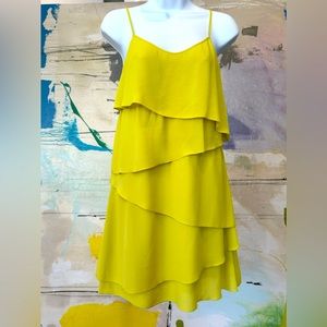 BCBGMaxAzria Yellow flare dress